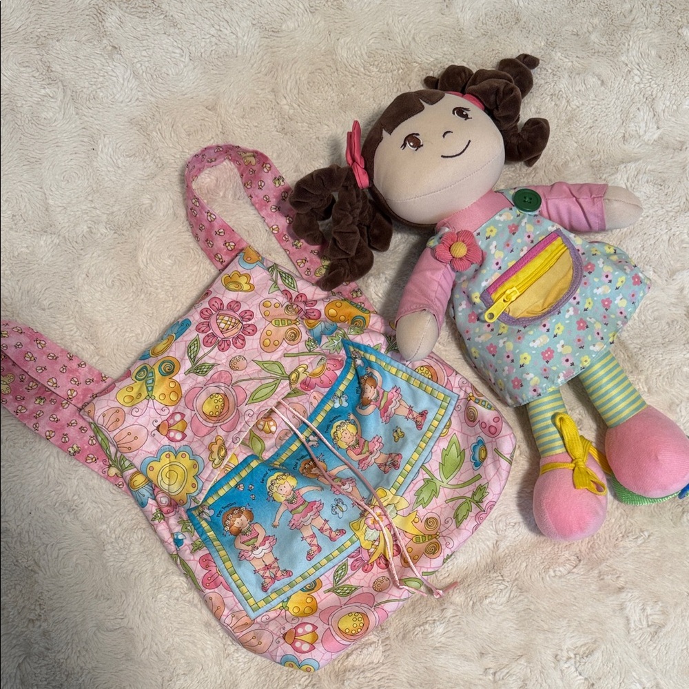 Colorful Doll with Backpack Set